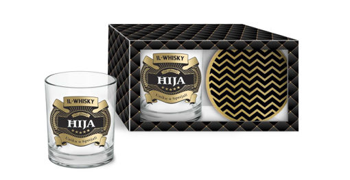Picture of WHISKEY GLASS & COASTER - HIJA